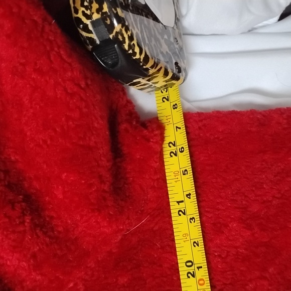 Vintage Artisans Women's Red Holiday Pinecone Sweater Jacket with Black Trim - Picture 12 of 13